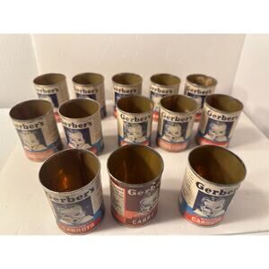 Lot of 13 Vintage Gerber's Baby Food 2-3/4" Salesman Sample Tin Lot
